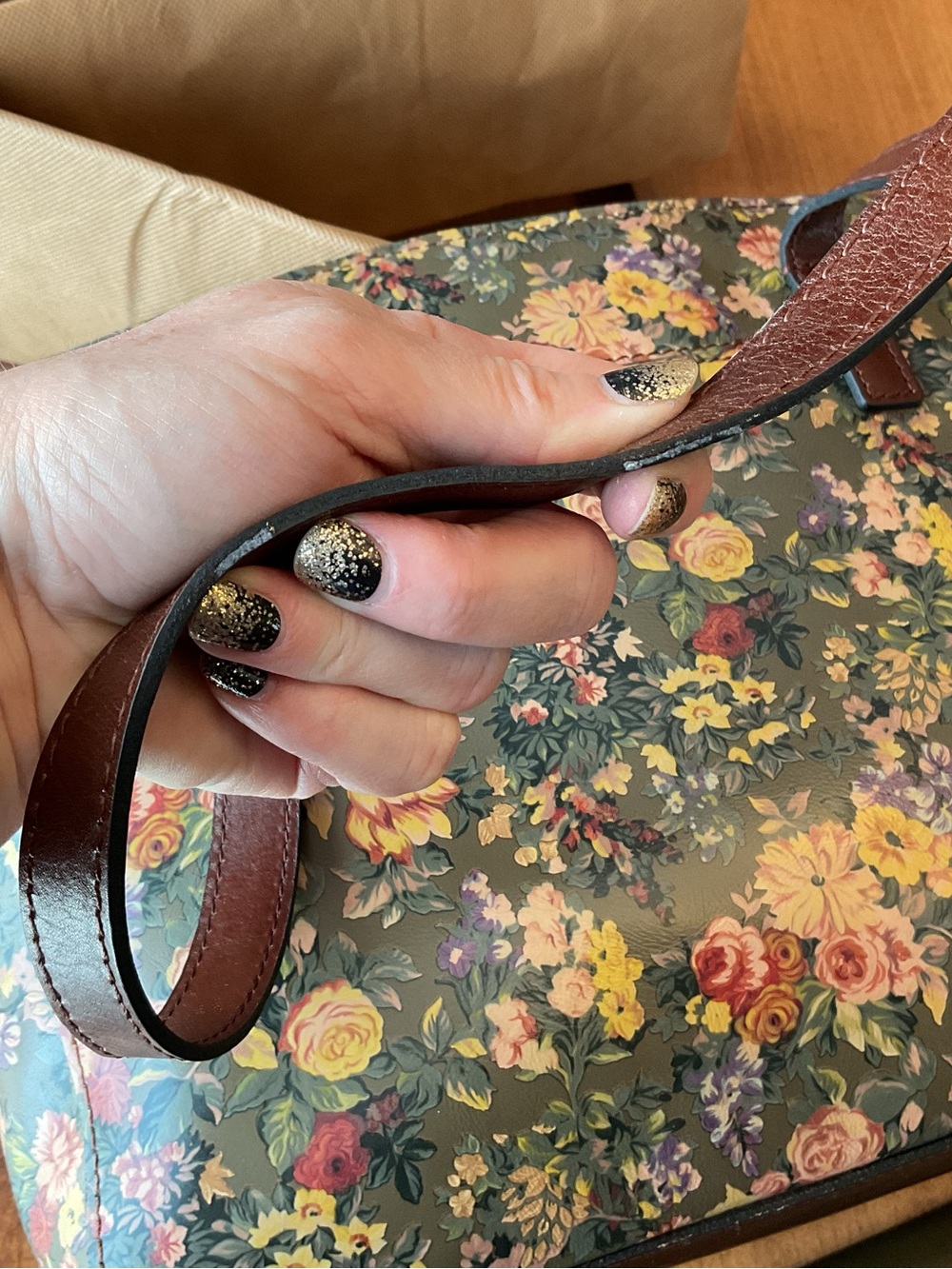 Patricia Nash Floral English Country Varsi Tote with Terresa Wallet Olive Green - Picture 14 of 16